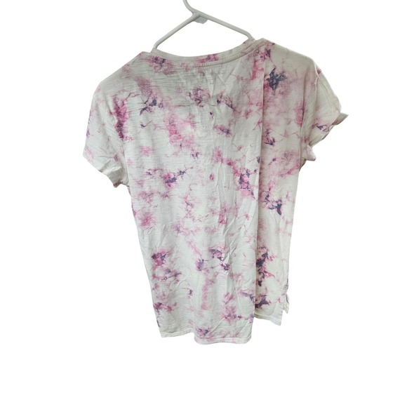 Calvin Klein Jeans Womens T-Shirt Small Pink Purple Tie Dye‎ V Neck Top - Picture 3 of 3